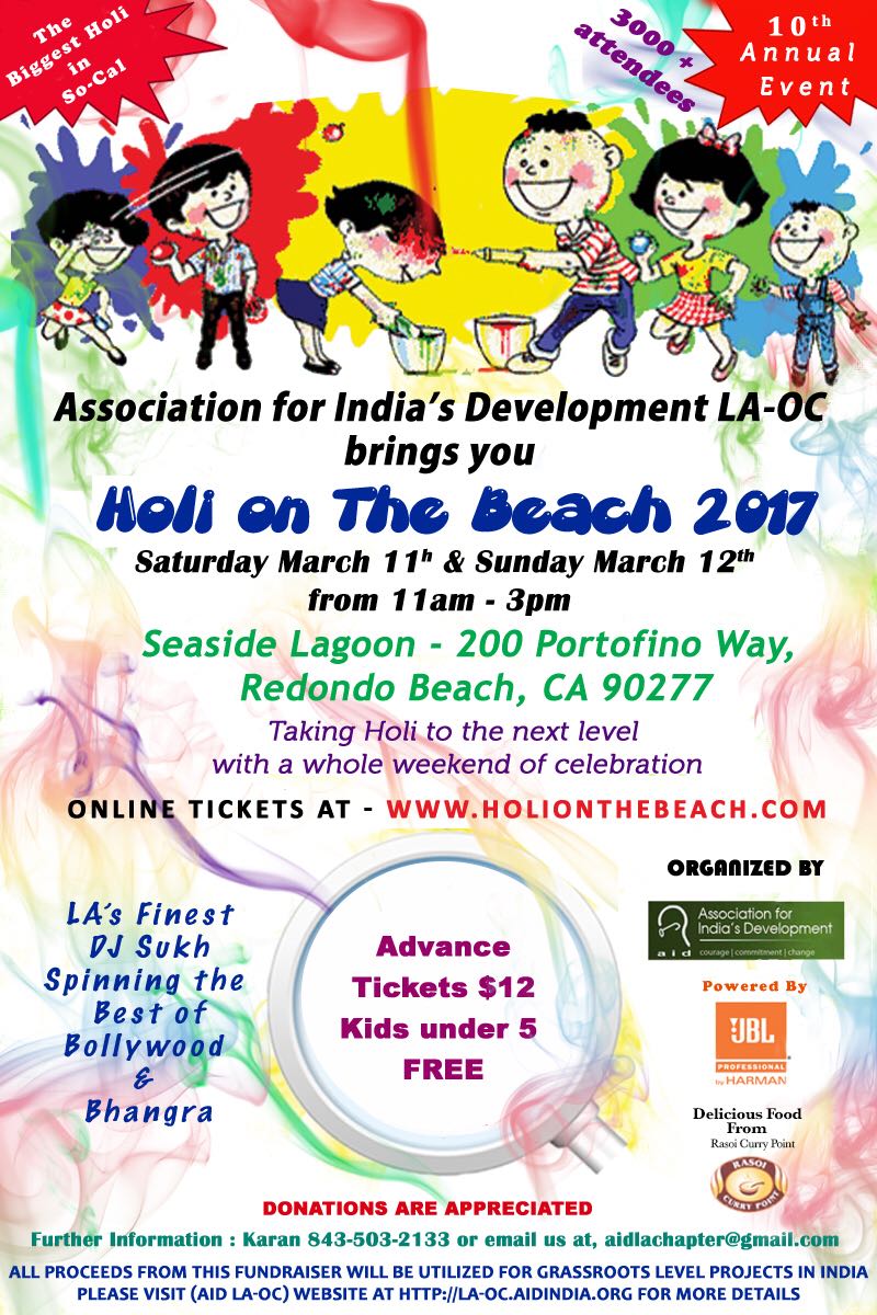 Holi on the Beach 2017 - Saturday, March 11